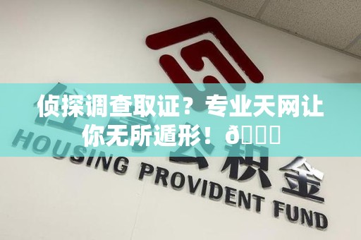 安溪侦探调查取证？专业天网让你无所遁形！😎