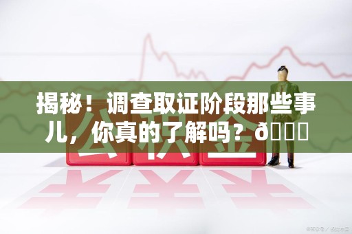 安溪揭秘！调查取证阶段那些事儿，你真的了解吗？😎